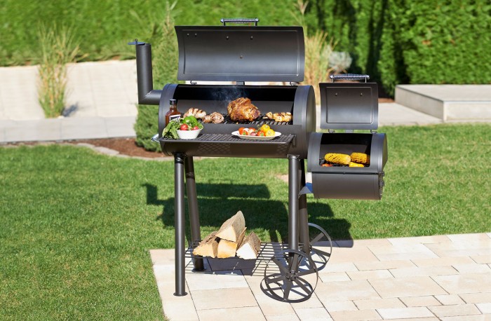 Mr.GARDENER Smoker Portland, schwarz, Grillrost BxT: 67 x 34 cm, 1262
